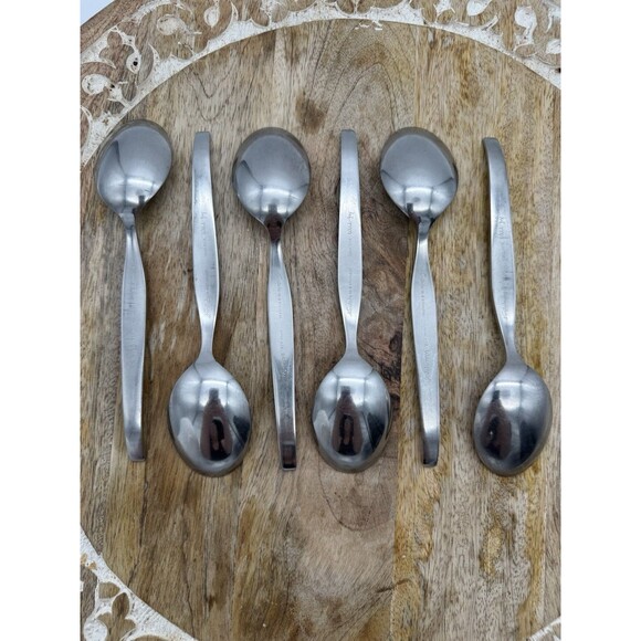 VTG Noritake Wild Ivy Stainless Steel Spoon 7in Flatware Japan 18/8 NTK Set Of 6 - Picture 2 of 6